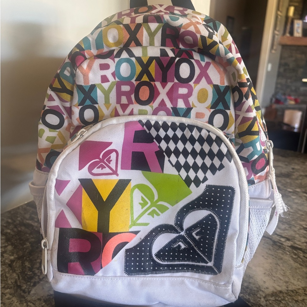 Roxy Colorful Kids Backpack with Graphic Print